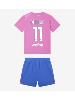 AC Milan Christian Pulisic #11 Ausweichtrikot für Kinder 2023-24 Kurzarm (+ Kurze Hosen)